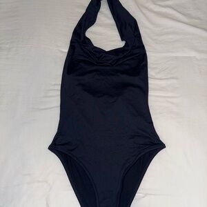 Classic Navy Halter Bodysuit